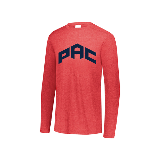 [FTLCUBRD-YS-LOGO1] Decker Youth Tri-Blend T-Shirt - Long Sleeve (Youth S, Red, Logo 1)