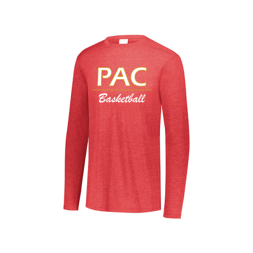 [FTLCUBRD-YS-LOGO3] Decker Youth Tri-Blend T-Shirt - Long Sleeve (Youth S, Red, Logo 3)